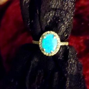 Australian opal and diamonds ring